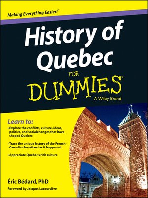 cover image of History of Quebec For Dummies